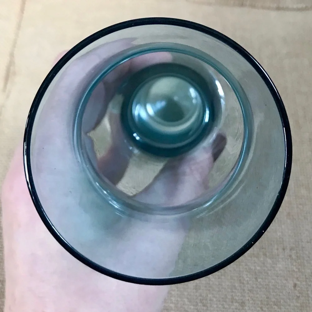 Aseda Glasbruk Bo Borgstrom Blue Cased Glass Vase Ocean Beach Coastal Minimalist
